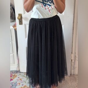 Triple 7 Black A-Line Tulle Skirt